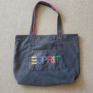 Vintage Distressed Esprit Extra Large Tote Black